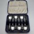 Cased Set Of 6 Coffee Bean Spoons Silver Plated Epns Vintage (#99774) 2
