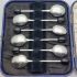 Cased Set Of 6 Coffee Bean Spoons Silver Plated Epns Vintage (#99774) 4