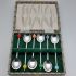 Multicolour Coffee Bean Spoons - Silver Plated Epns Vintage Cased (#99785) 2