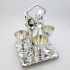 Antique 4 Egg Cup Cruet Set With Spoons - Silver Plated (#99793) 10
