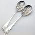 Pair Of Berry Bowl Serving Spoons - Shell Husk Pattern Epns Silver Plated (#99853) 3