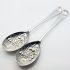 Pair Of Berry Bowl Serving Spoons - Shell Husk Pattern Epns Silver Plated (#99853) 6