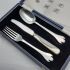 Fine Sterling Silver & Mop Trefid Childs Cutlery Set M&w 1972 Cased (#99905) 2