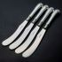Georgian Style Pistol Grip 4 Pairs Of Dessert Knives And Forks Silver Plated (#99949) 3