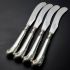 Georgian Style Pistol Grip 4 Pairs Of Dessert Knives And Forks Silver Plated (#99949) 4