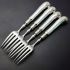 Georgian Style Pistol Grip 4 Pairs Of Dessert Knives And Forks Silver Plated (#99949) 6