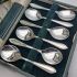 Cased Silver Plated Pudding Spoons And Server Set Vintage (#99966) 2