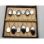 Cased Set Of 6 Chinese Good Luck Spoons - Silver Plated & Mop (#100045) 3