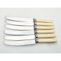 Vintage Faux Bone Handled Set Of 6 Dinner Knives Boxed Sheffield Cutlery (#100103) 2