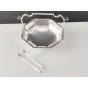 Unusual Silver Plated Olives Serving Dish With 2x Picks Antique (#100246) 2
