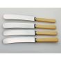 4x Palette Shaped Faux Bone Handled Steel Dessert Knives Sheffield Vintage (#100371) 2