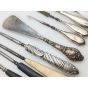 Job Lot Of 12 Steel Buttonhooks / Tools Etc - Some Silver Handled (#100421) 4