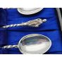 Good Antique Set Of 6 Apostle Coffee Spoons Silver Plated (#100646) 2