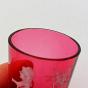 Mary Gregory Style Enamel On Cranberry Glass Small Tumbler Antique (#59578) 3