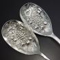 Gadroon Pattern Berry Bowl Serving Spoons Silver Plated Antique Epns (#60291) 2