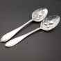 Matched Pair Of Fruit Bowl Serving Spoons Zigzag Handles Silver Plated Antique (#60392) 5