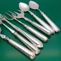 Reed & Ribbon Pattern Pickle Forks Servers Jam Spoons Silver Plated Antique (#60834) 2