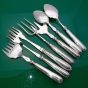 Reed & Ribbon Pattern Pickle Forks Servers Jam Spoons Silver Plated Antique (#60834) 4