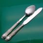 Ornate 1878 Floral Scroll Beautiful Silver Plated Large Jam Spoon & Cake Knife (#60843) 5