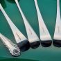 Gadroon Pattern 5x Large Servers Serving Spoons Silver Plated Antique & Vintage (#61087) 5
