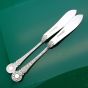 Ivy Pattern - Pair Of Lovely Short Cake Knives Silver Plated Antique (#61126) 3