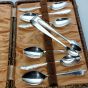 Gleaming Cased Spoons & Tongs Set - Silver Plated Epns - Vintage Mock Croc Case (#61213) 2