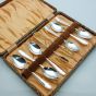 Gleaming Cased Spoons & Tongs Set - Silver Plated Epns - Vintage Mock Croc Case (#61213) 4