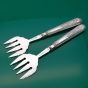 Pair Of Antique Silver Plated Bread / Meat Forks Victorian Ornate Handles (#61386) 5