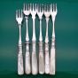 6x Mother Of Pearl Handled Pickle Forks Silver Plated (#61443) 4