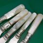 5x Mother Of Pearl Handled Butter Spreaders Silver Plated Epns (#61445) 2
