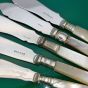 5x Mother Of Pearl Handled Butter Spreaders Silver Plated Epns (#61445) 4