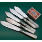 5x Mother Of Pearl Handled Butter Spreaders Silver Plated Epns (#61445) 5