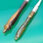 Beautiful Turned Treen Handle Pickle Fork And Jam Spoon Silver Plated Antique (#61468) 2