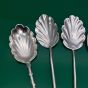 5x Whiplash Handle Jam Spoons - Silver Plated - Antique (#61748) 4