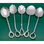 5x Whiplash Handle Jam Spoons - Silver Plated - Antique (#61748) 5