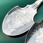 Pair Of Large Bowl Apostle Finial Jam Spoons - Silver Plated - Antique (#61749) 3