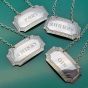 Set Of 4 Sterling Silver Decanter Labels For Gin Port Whisky Sherry (#61788) 2