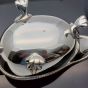 Gorgeous Leopards Head & Large Paw Feet Sauce Boat Silver Plated Antique (#61810) 4