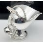 Coal Scuttle Form Sugar Bowl With Scoop - Silver Plated - Vintage Sheffield (#61811) 2