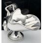 Coal Scuttle Form Sugar Bowl With Scoop - Silver Plated - Vintage Sheffield (#61811) 5