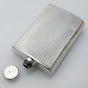 Art Deco Period Engine Turned 4oz Hip Flask - Silver Plated - Dixon (#61859) 4