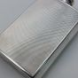 Art Deco Period Engine Turned 4oz Hip Flask - Silver Plated - Dixon (#61859) 5