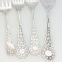 Ivy Pattern Bread & Sardine Forks Silver Plated Victorian Antique (#61885) 3