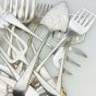 Bulk Lot Old English Pattern Sardine Bread Meat Forks Servers Silver Plated (#61887) 4