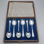 Gleaming Cased Set Of 6 Coffee Spoons - Silver Plated Eons Cooper Bros Vintage (#61916) 4
