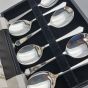 Vintage Cased Fruit Pudding Spoons & Server Set Epns Sheffield Silver Plated (#61918) 2