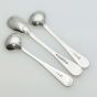Bead Pattern Large Salt & Mustard Spoons Silver Plated Antique (#61958) 2