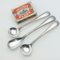 Bead Pattern Large Salt & Mustard Spoons Silver Plated Antique (#61958) 5