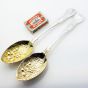 Gorgeous Pair Of Kings Pattern Berry Bowl Serving Spoons Epns Silver Plated (#61971) 5