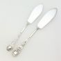 Venetian Pattern - 2x Silver Plated Butter Spreaders - Antique Epns (#99483) 5